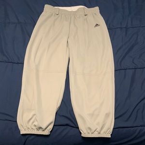 Adidas Boys Gray Baseball Loose Crop Pants Size M